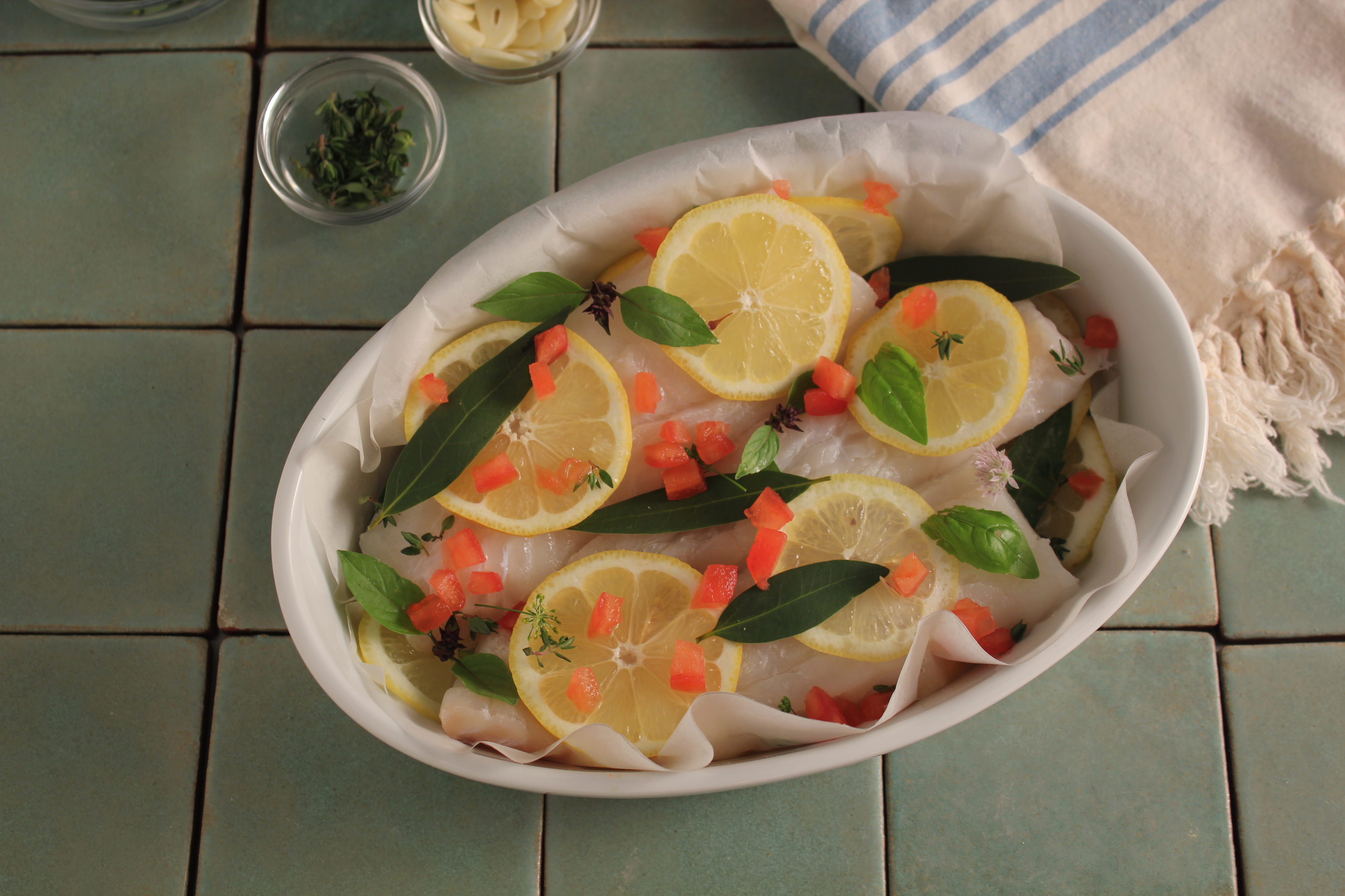 Baked Fish With Lemon And Laurel Leaves | Emerils.com