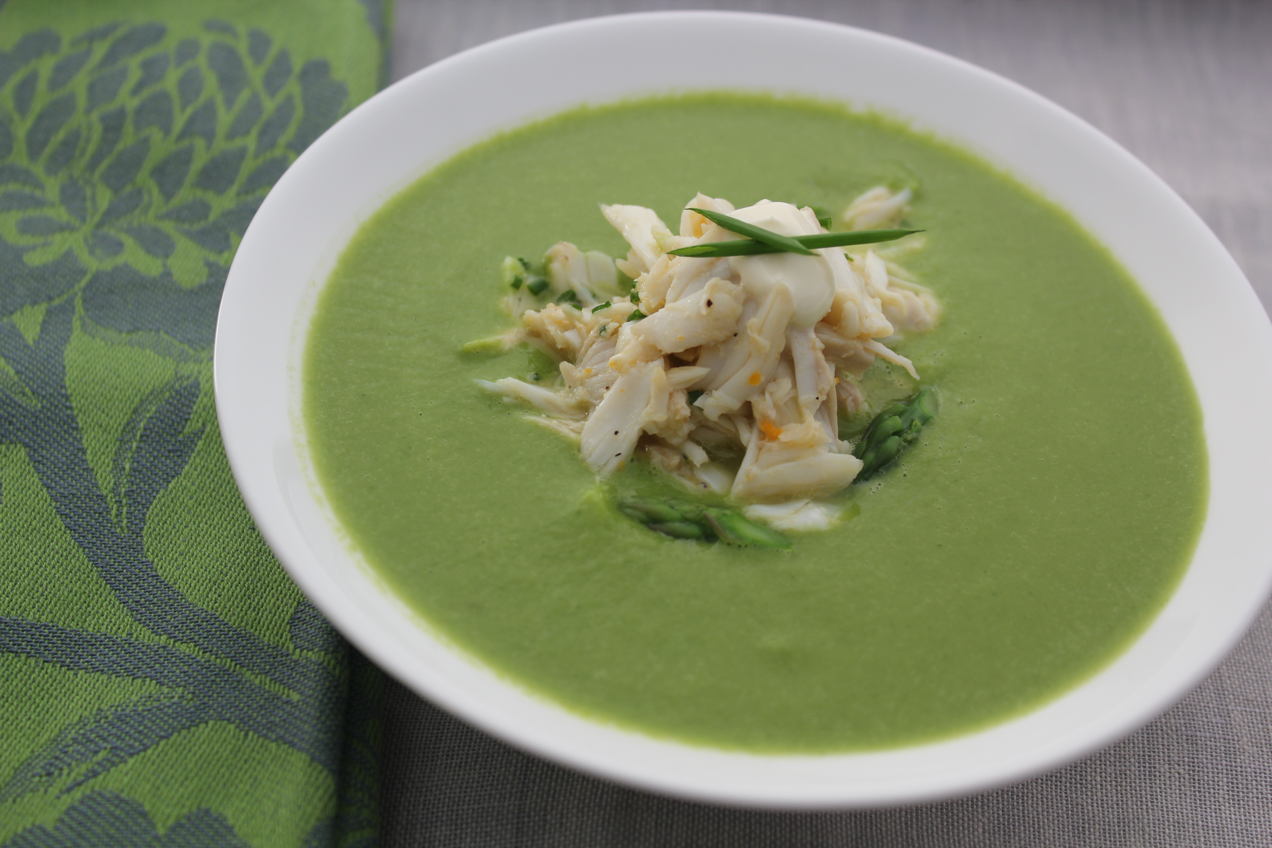 Cold Asparagus Soup With Lump Crabmeat | Emerils.com