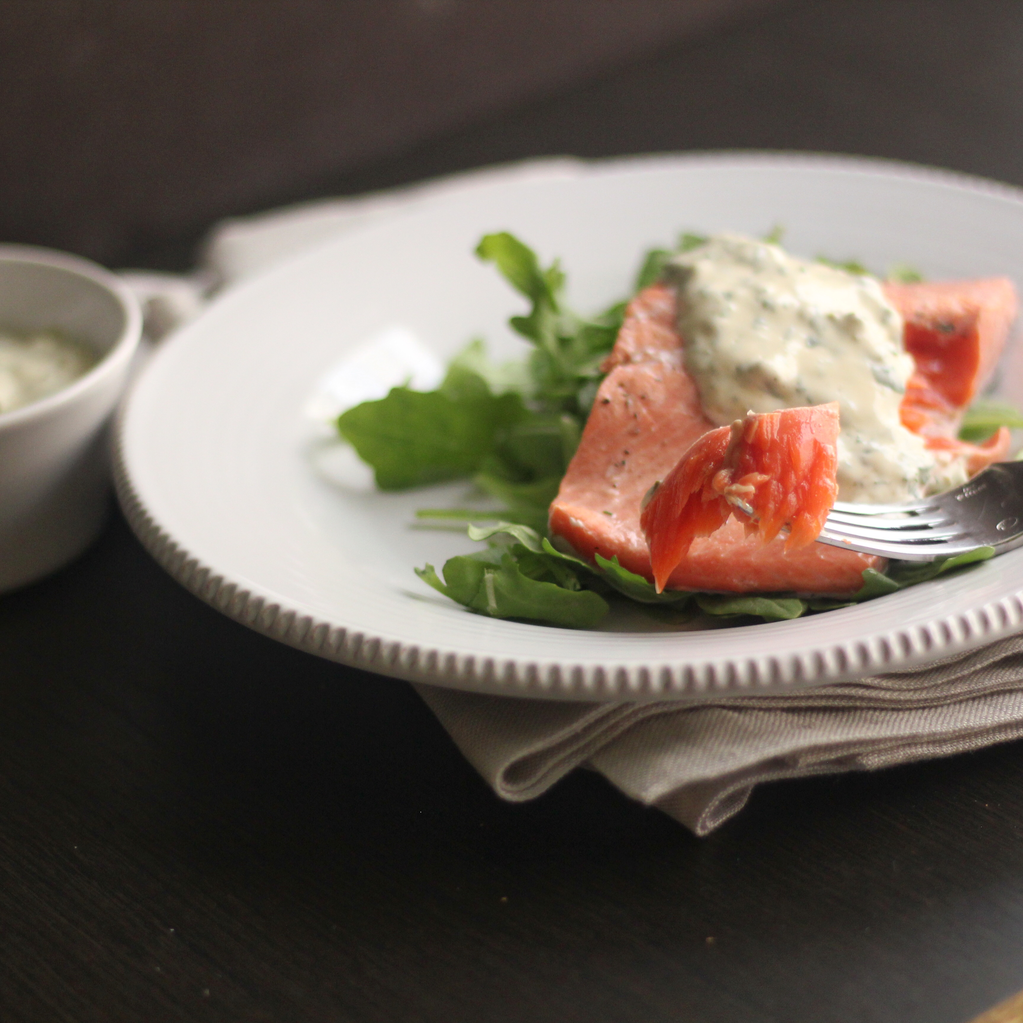 Cold Poached Salmon with Herb Mayonnaise | Emerils.com