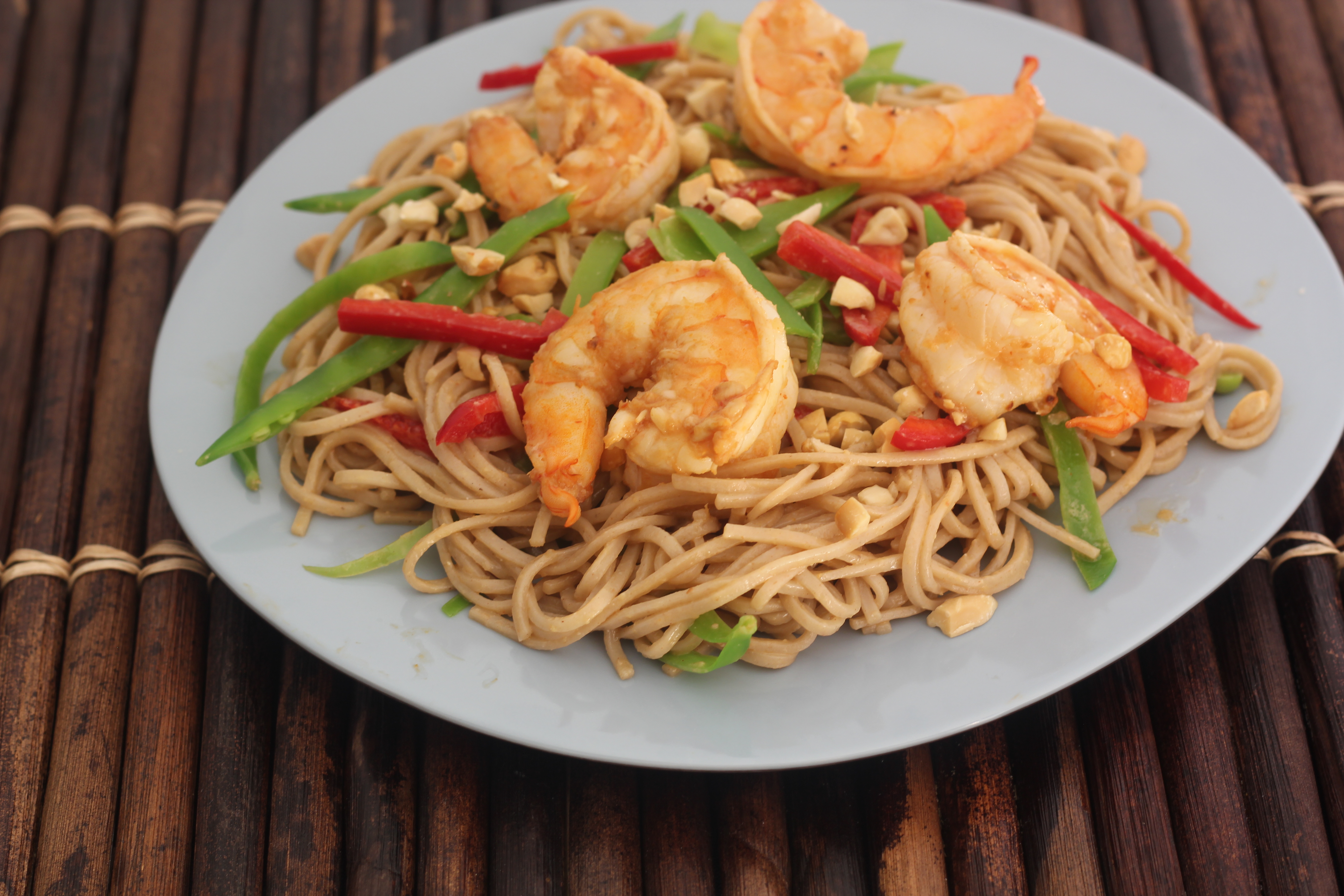 Cold Soba Noodles with Shrimp and Peanut Miso Dressing | Emerils.com