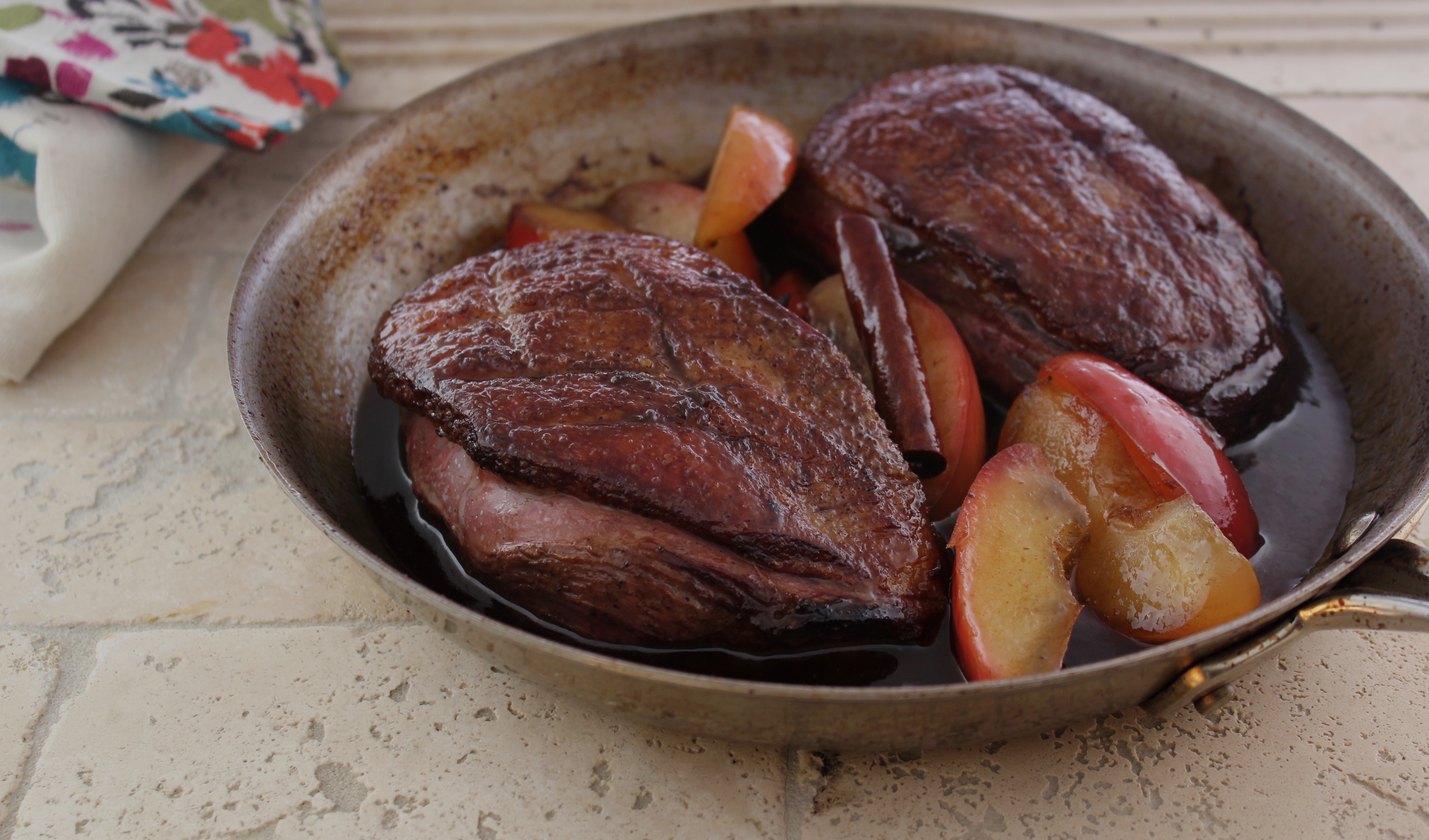 Creole Duck Breast with Abita Beer Glaze and Sour Apples | Emerils.com