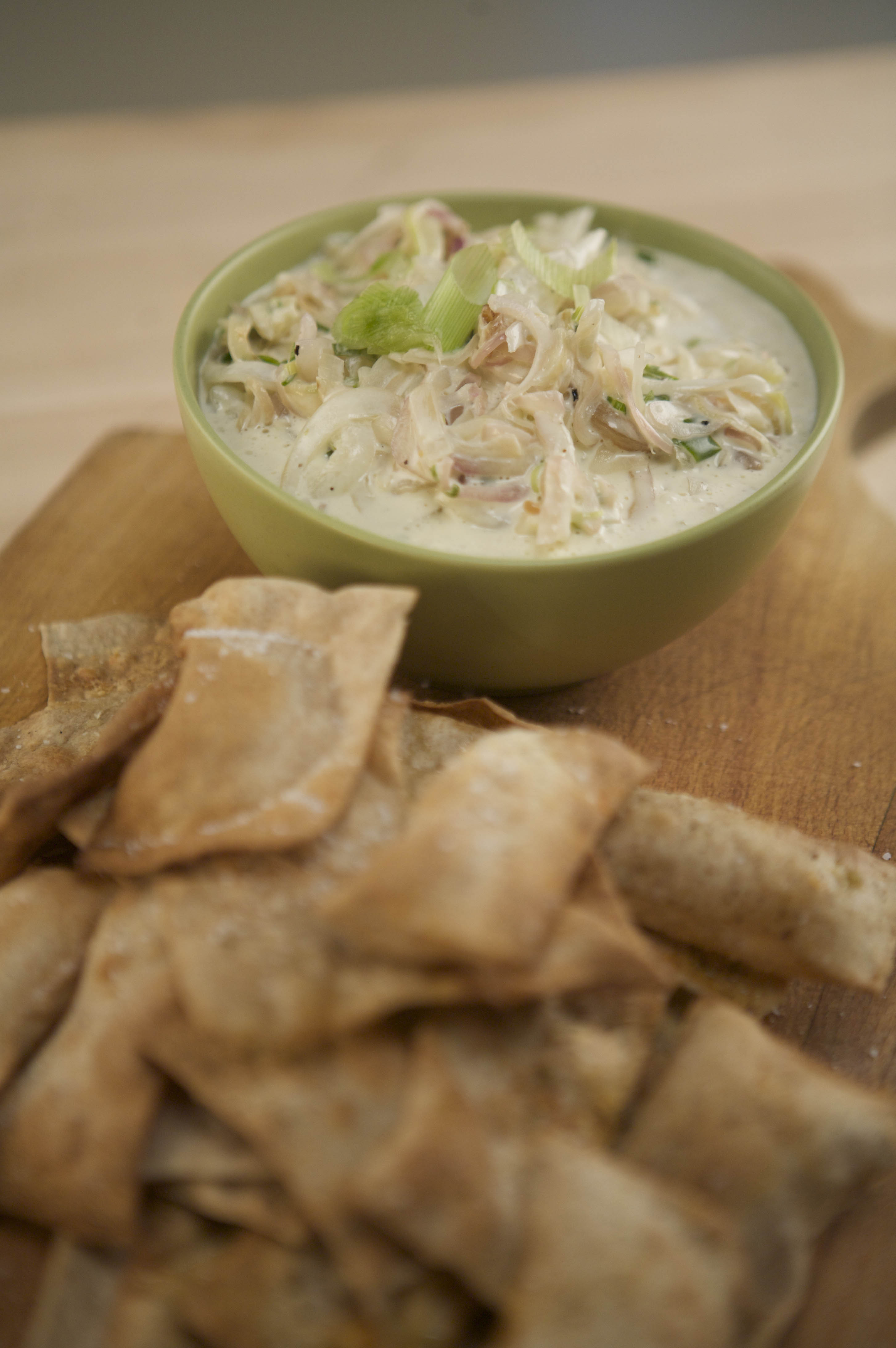 French Onion Dip With Homemade Parmesan Crackers | Emerils.com