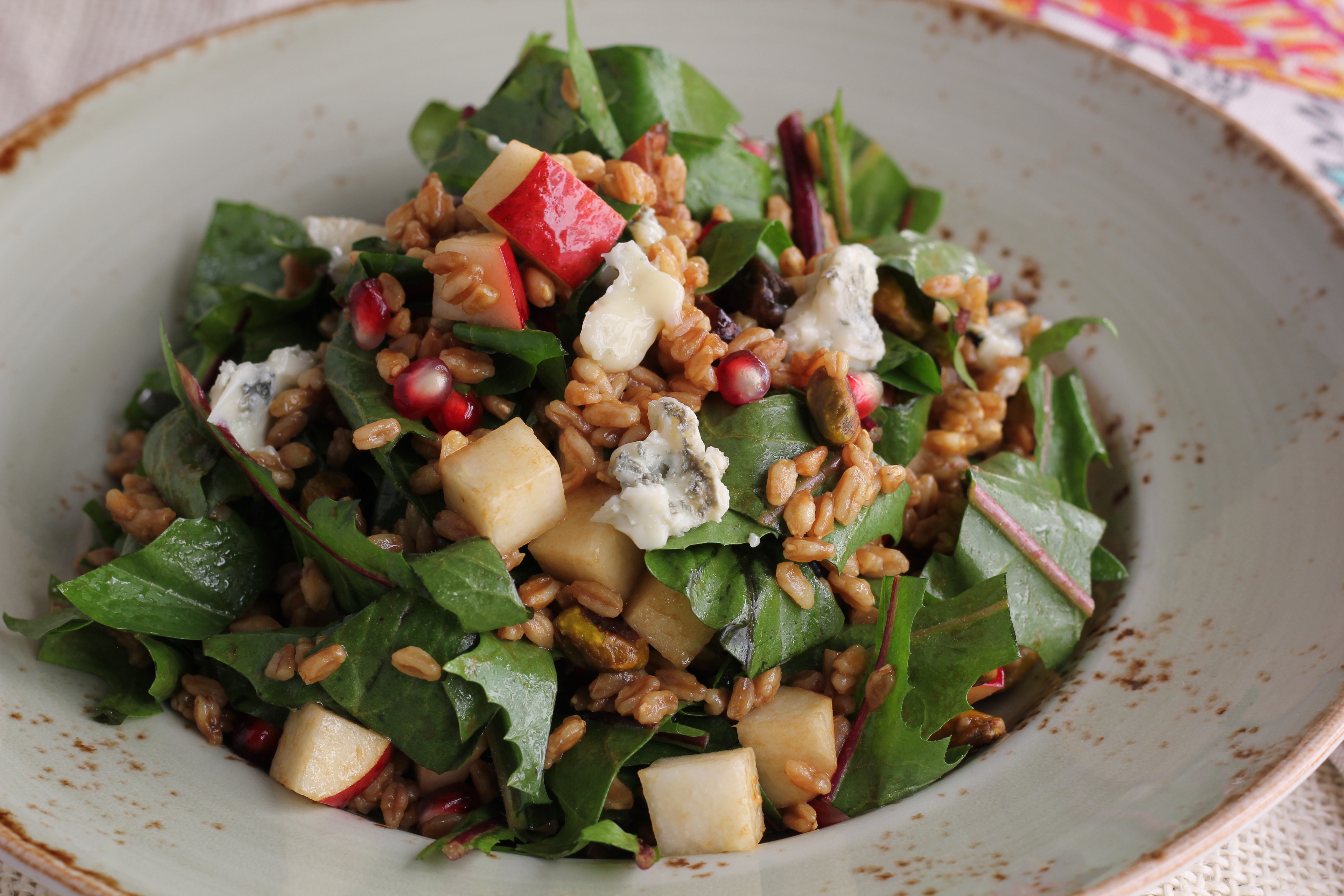 Farro Salad with Pomegranate Dressing | Emerils.com