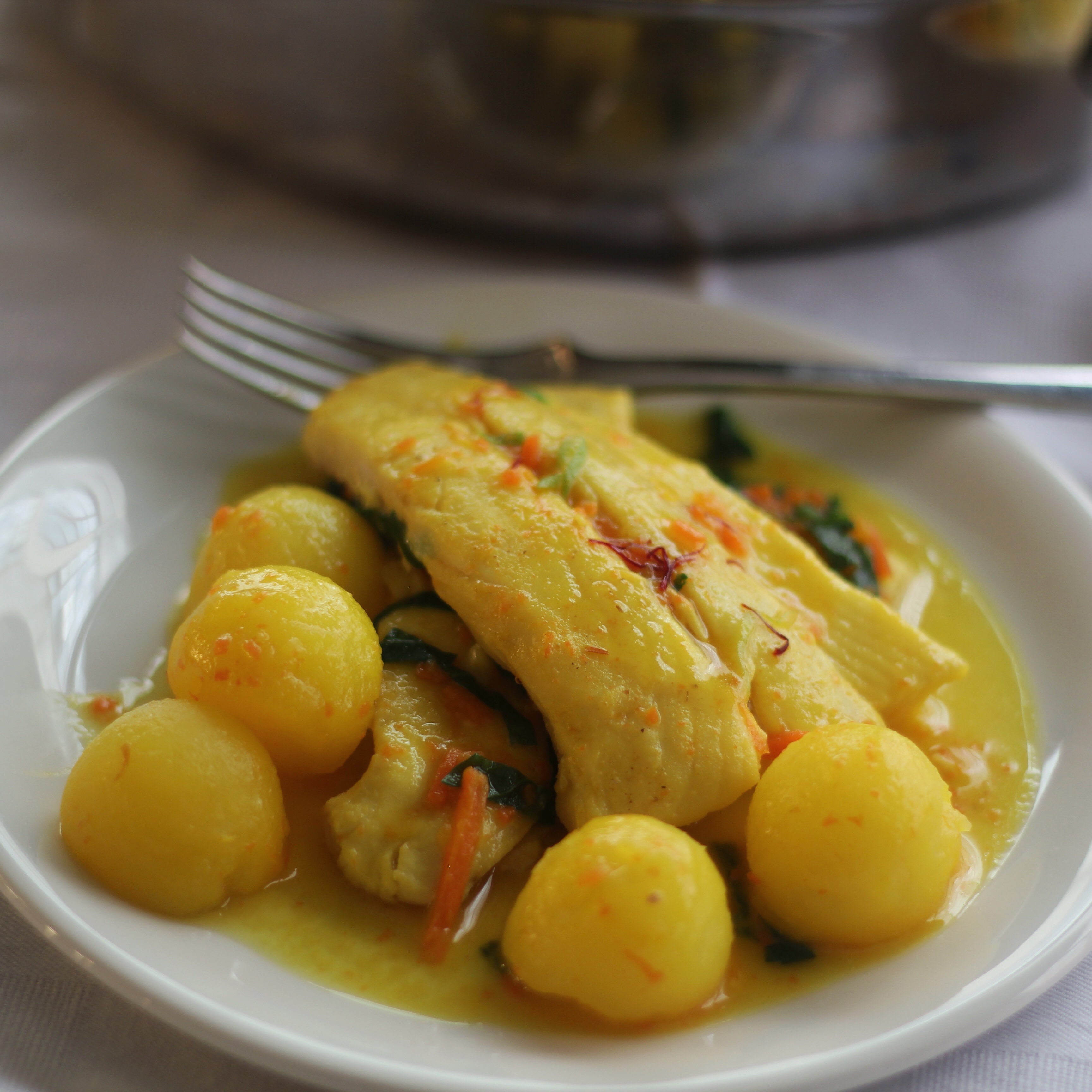 Halibut In Saffron Broth | Emerils.com