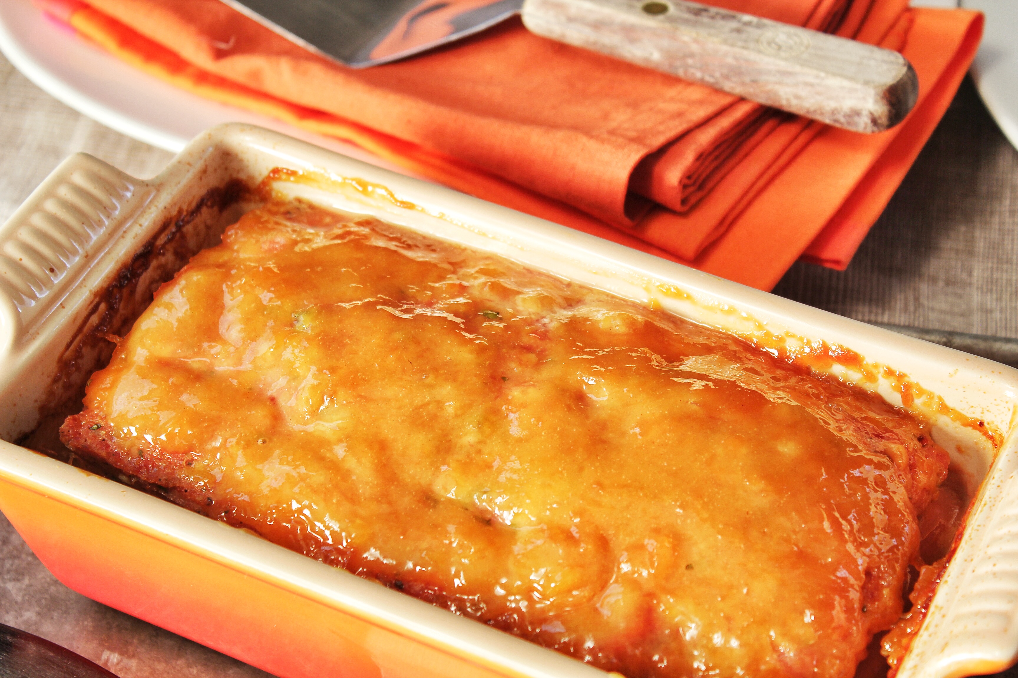 Ham And Pork Loaf With Peach Mustard Glaze | Emerils.com