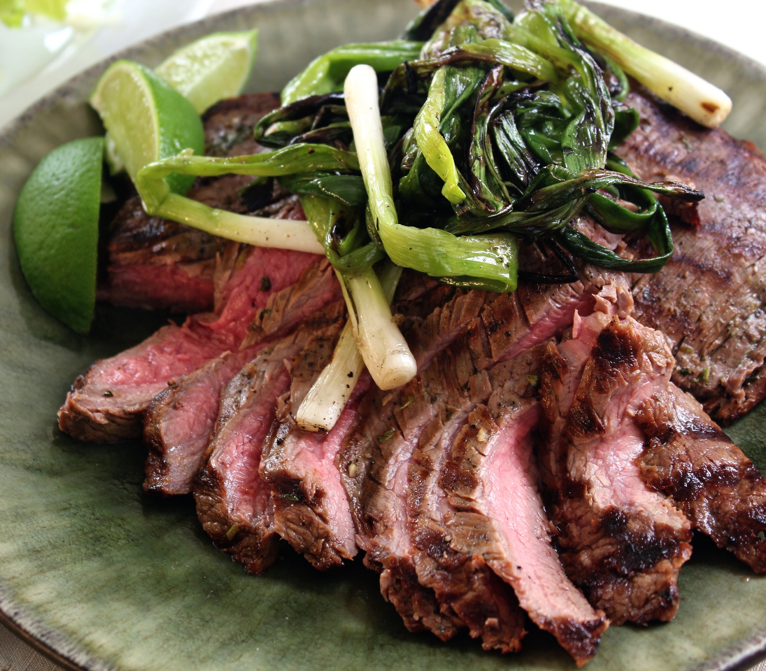 Grilled Flank Steak and Scallions Recipe