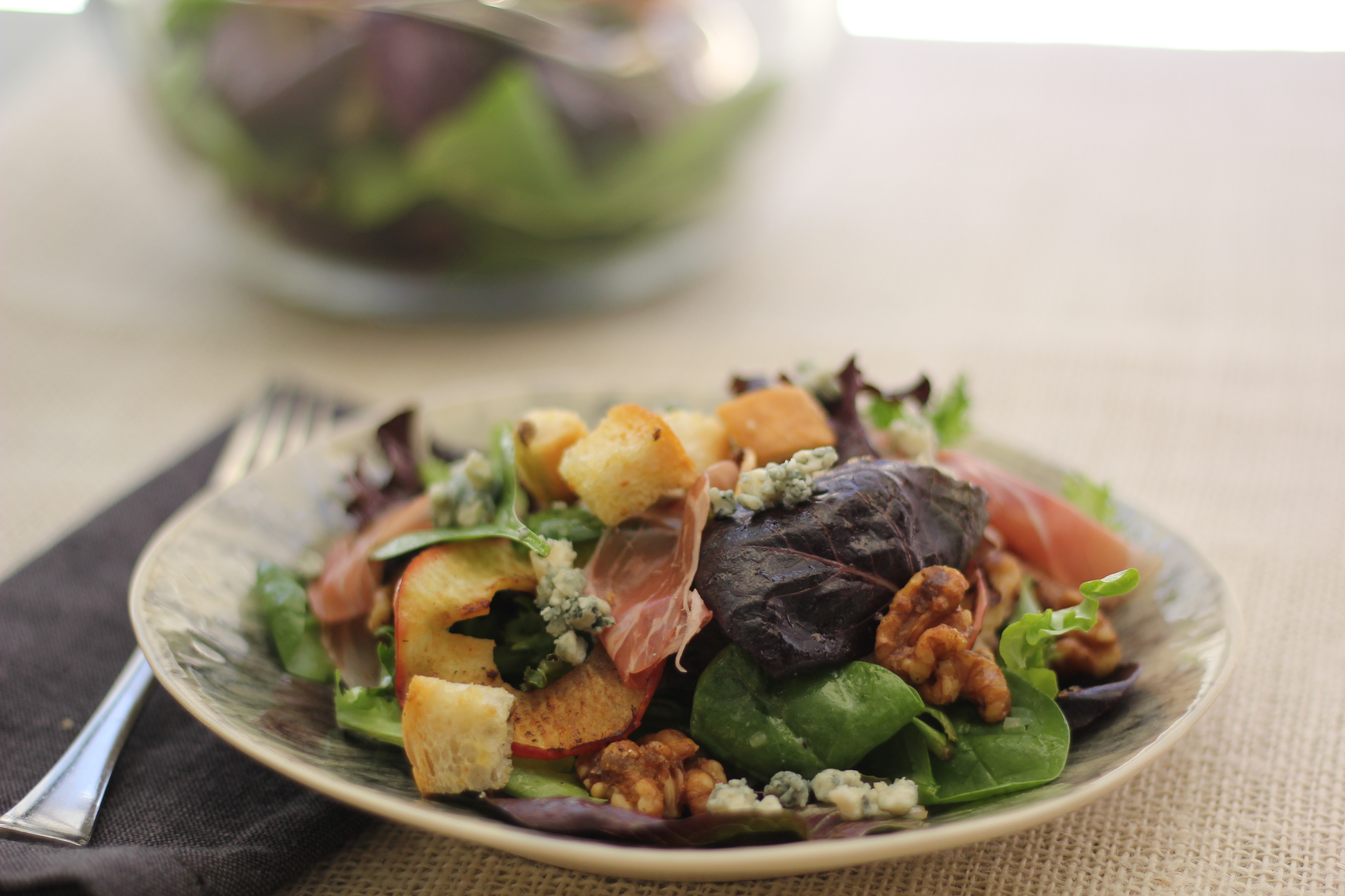 Apple Salad With Blue Cheese Croutons And Cider Dressing | Emerils.com