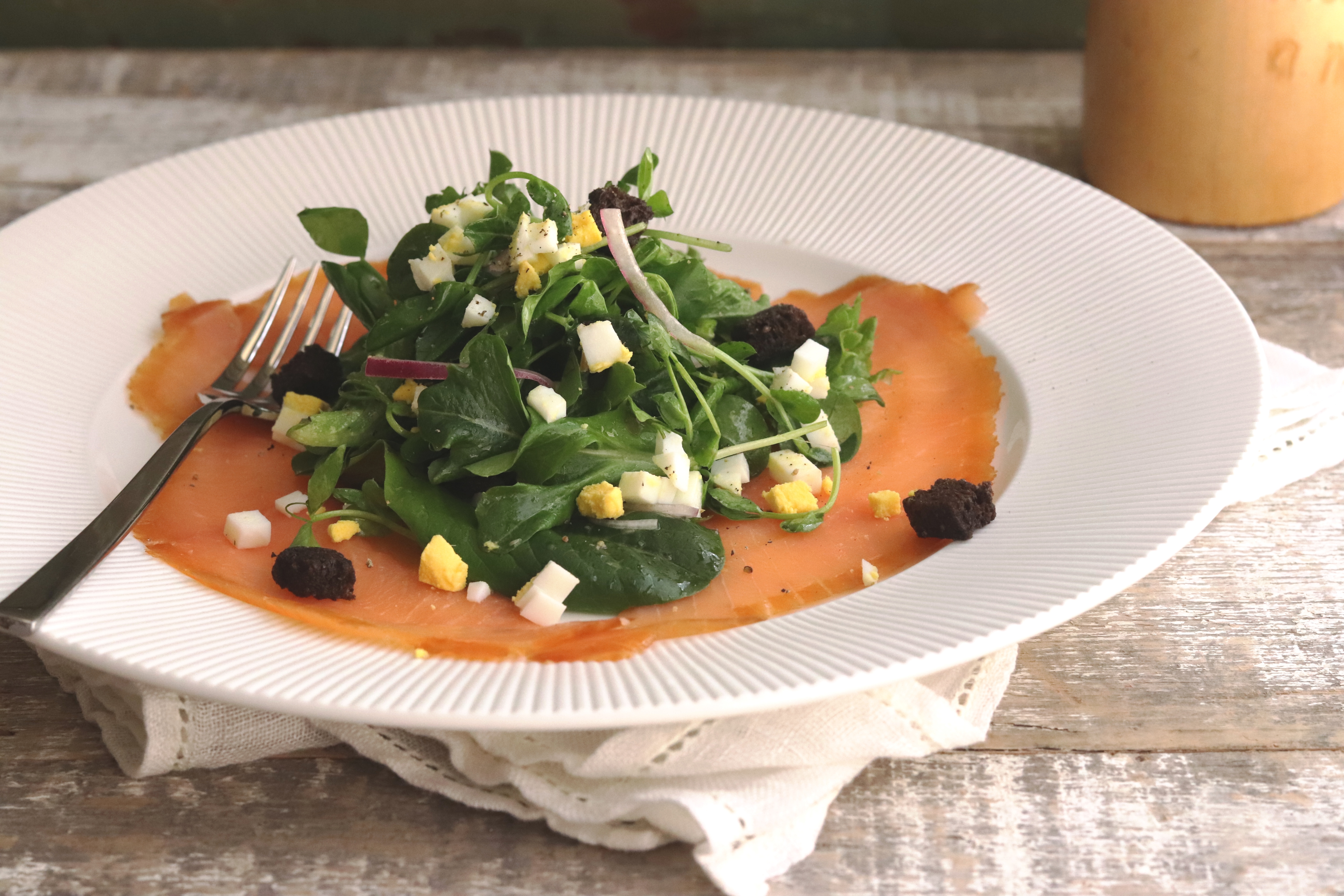 Watercress & Sugar Snap Salad with Warm Sesame-Shallot Vinaigrette