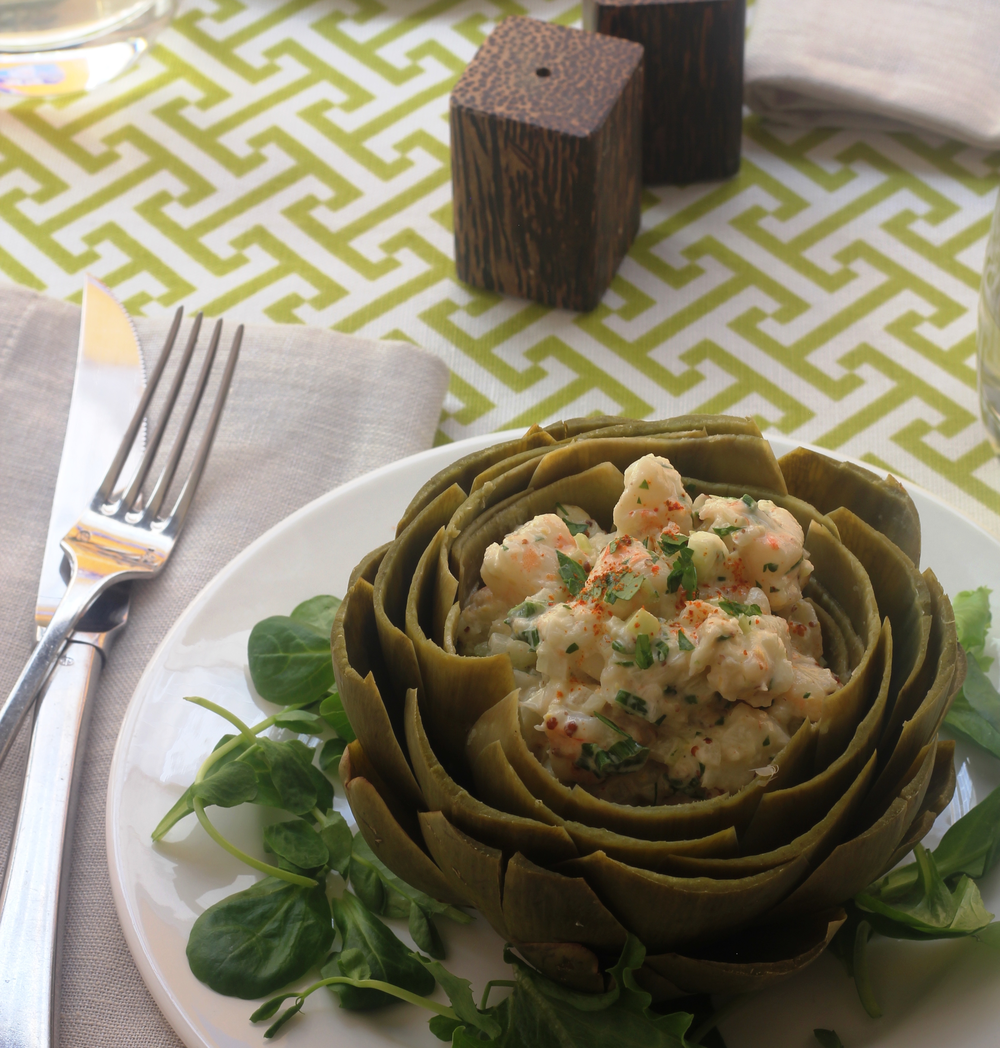 Spiced Shrimp Salad In Artichokes | Emerils.com