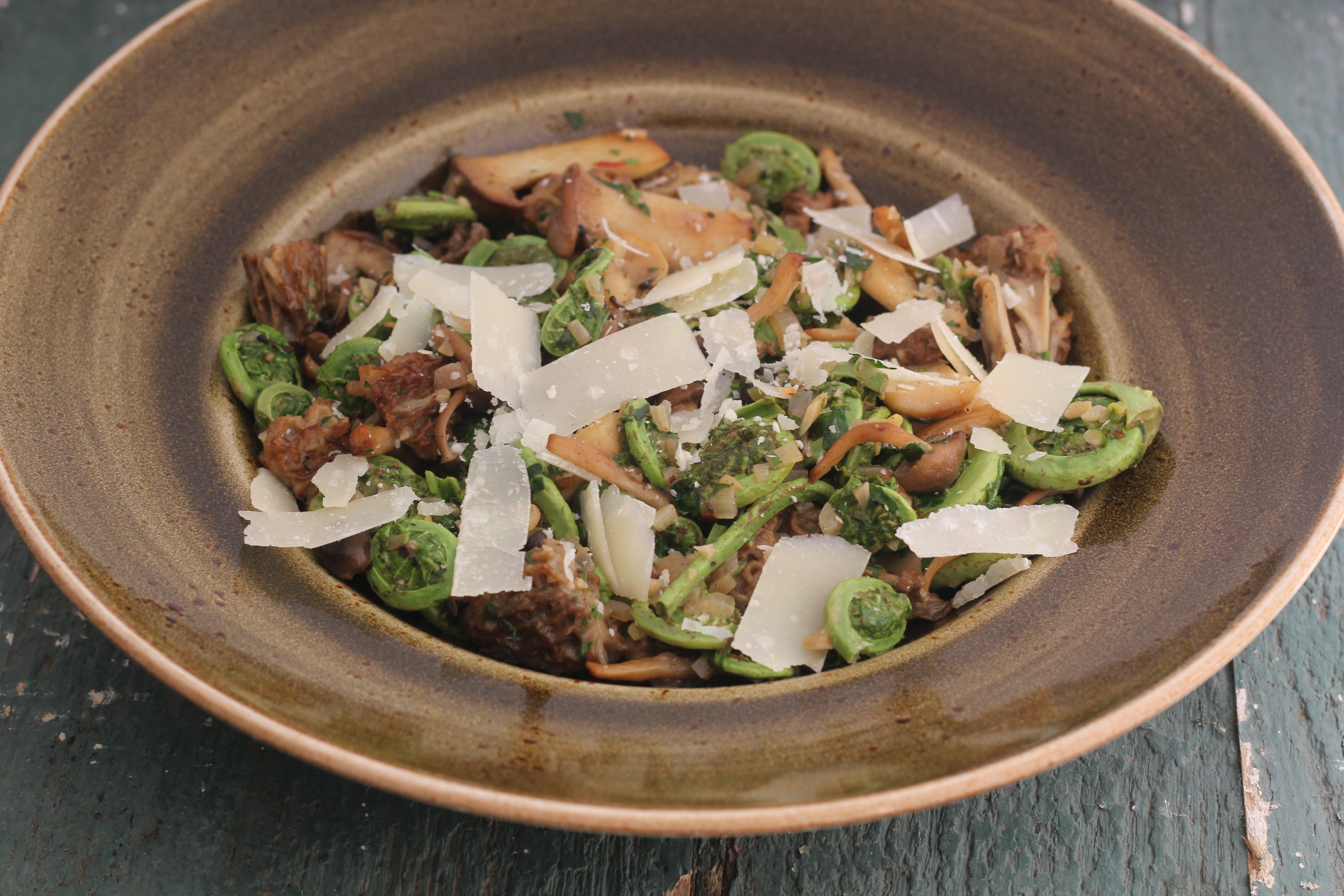 Fiddlehead Ferns and Wild Mushroom Ragout | Emerils.com