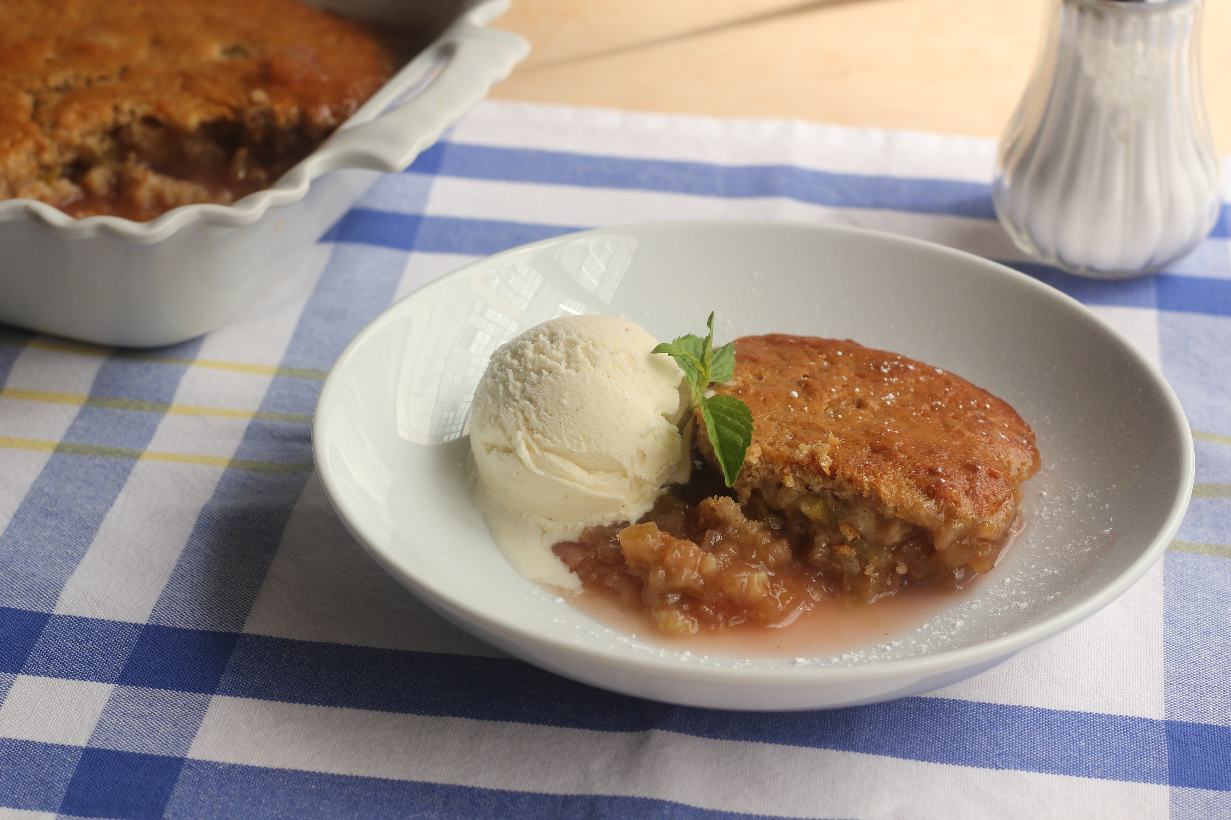 Rhubarb Cobbler With Vanilla Bean Ice Cream | Emerils.com