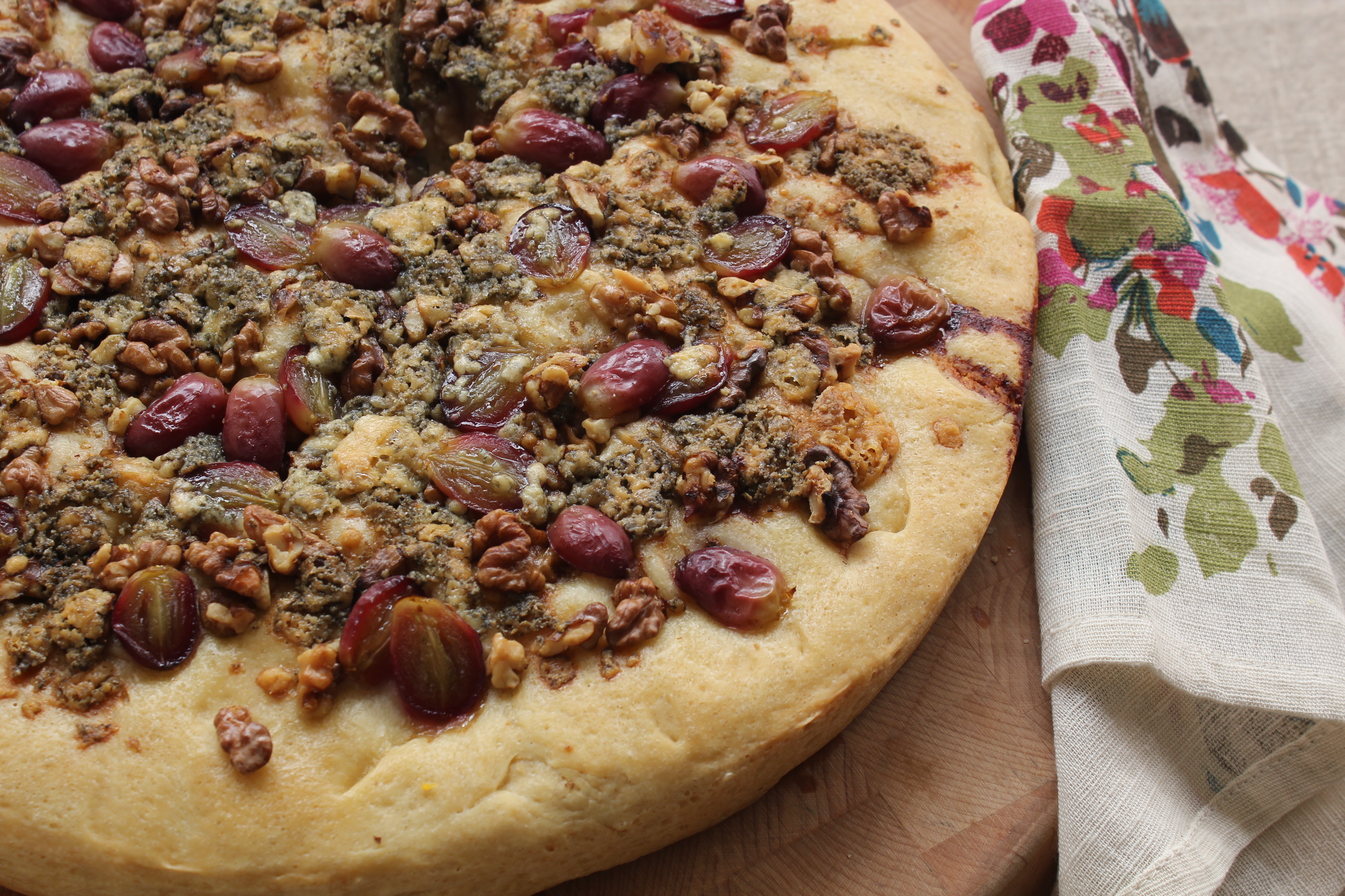 Grape, Stilton, And Walnut Focaccia | Emerils.com