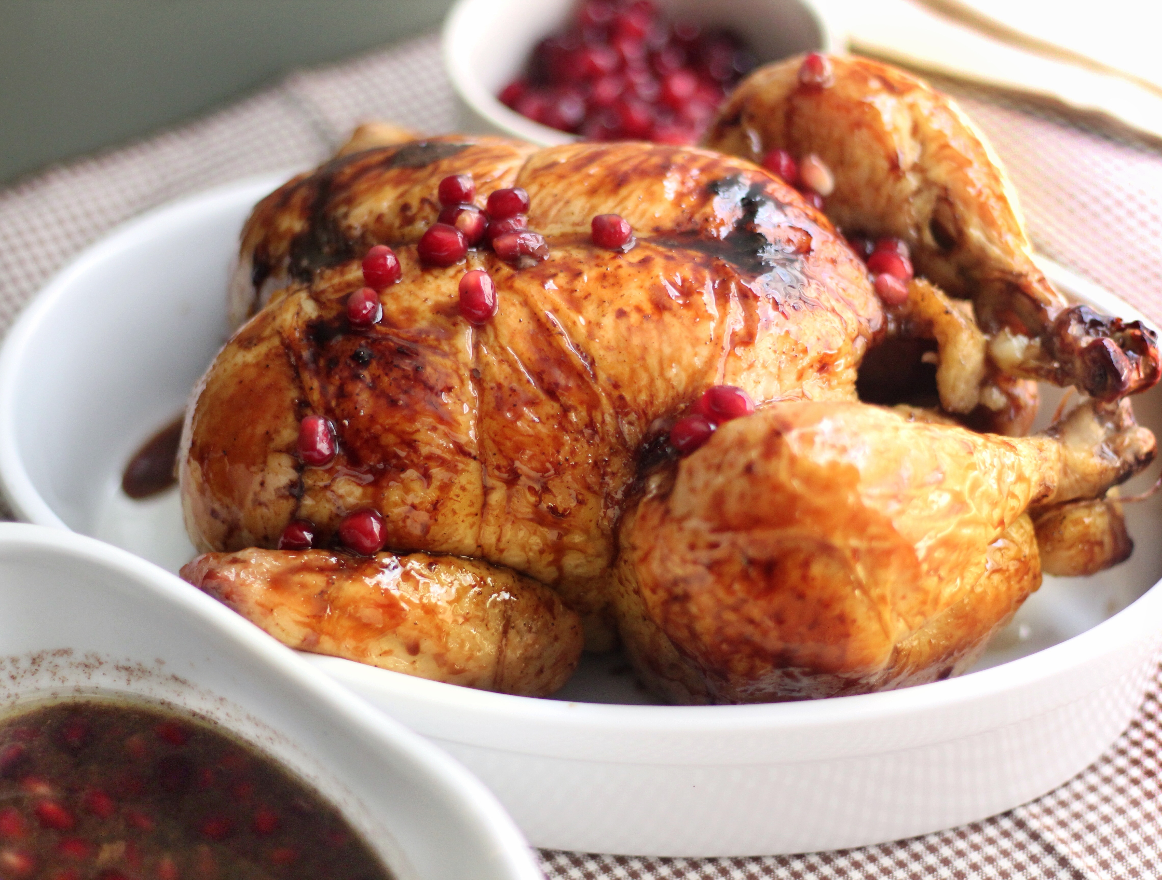 Roast Chicken with Pomegranate Glaze | Emerils.com