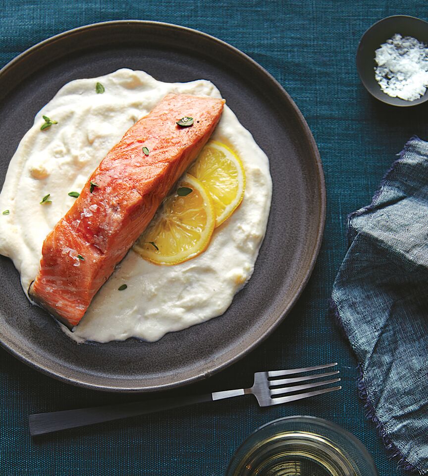 Slow-Roasted Salmon with Roasted Creamy Cauliflower | Emerils.com