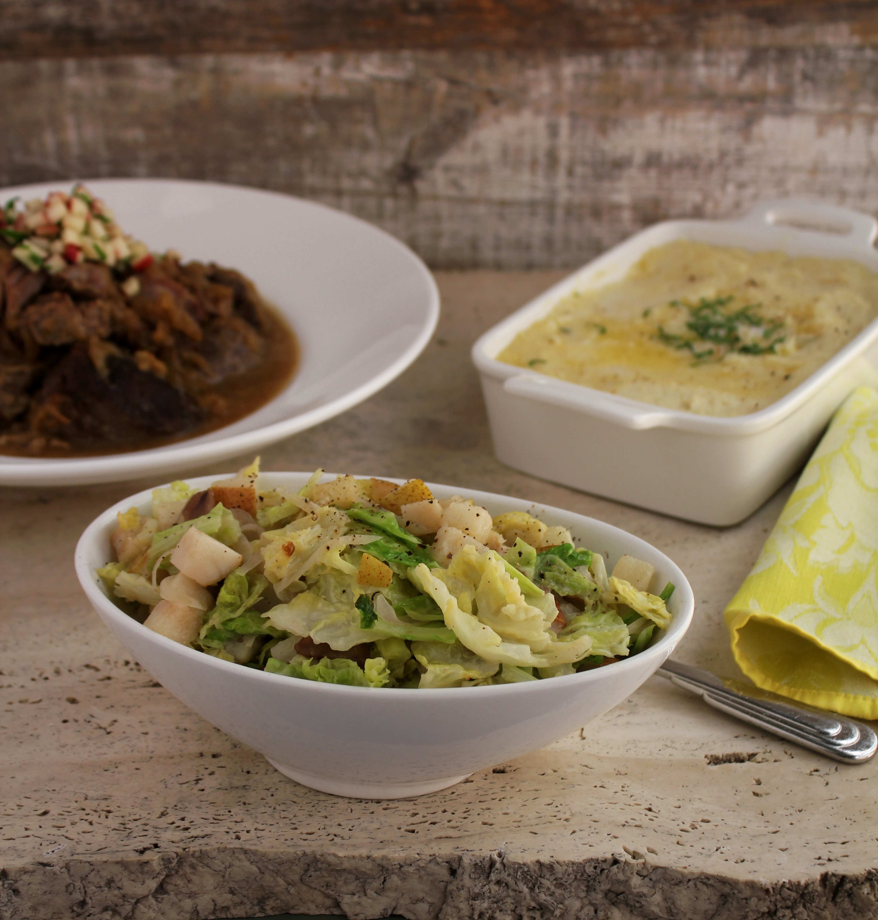 Savoy Cabbage with Pears and Chestnuts | Emerils.com