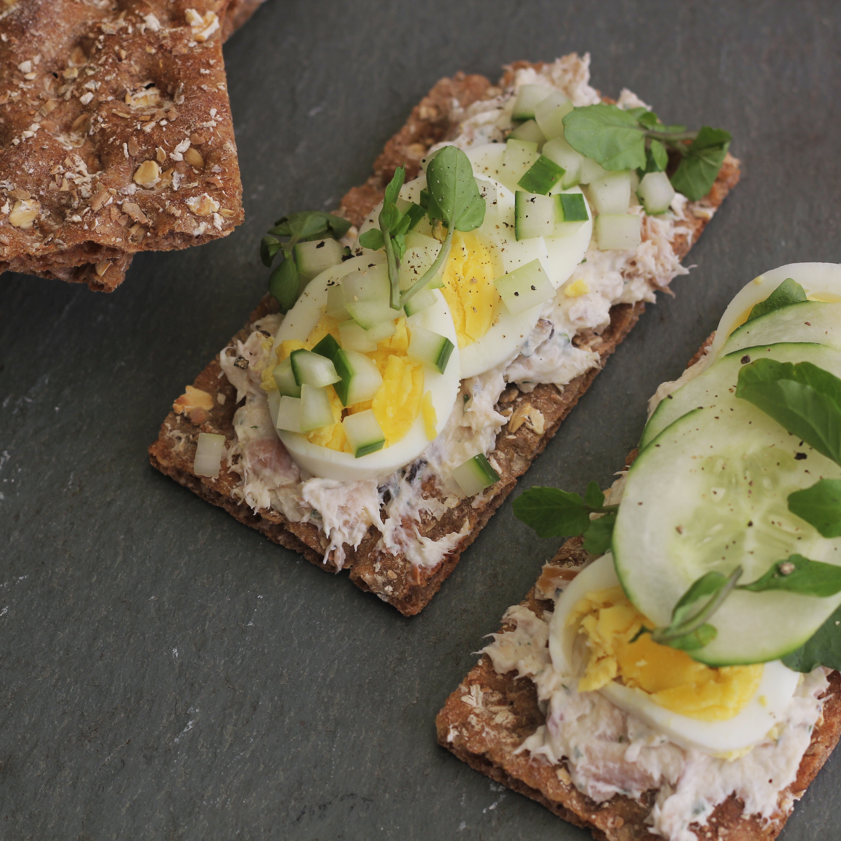 Smoked Trout and Mushroom Spread on Crispbread | Emerils.com