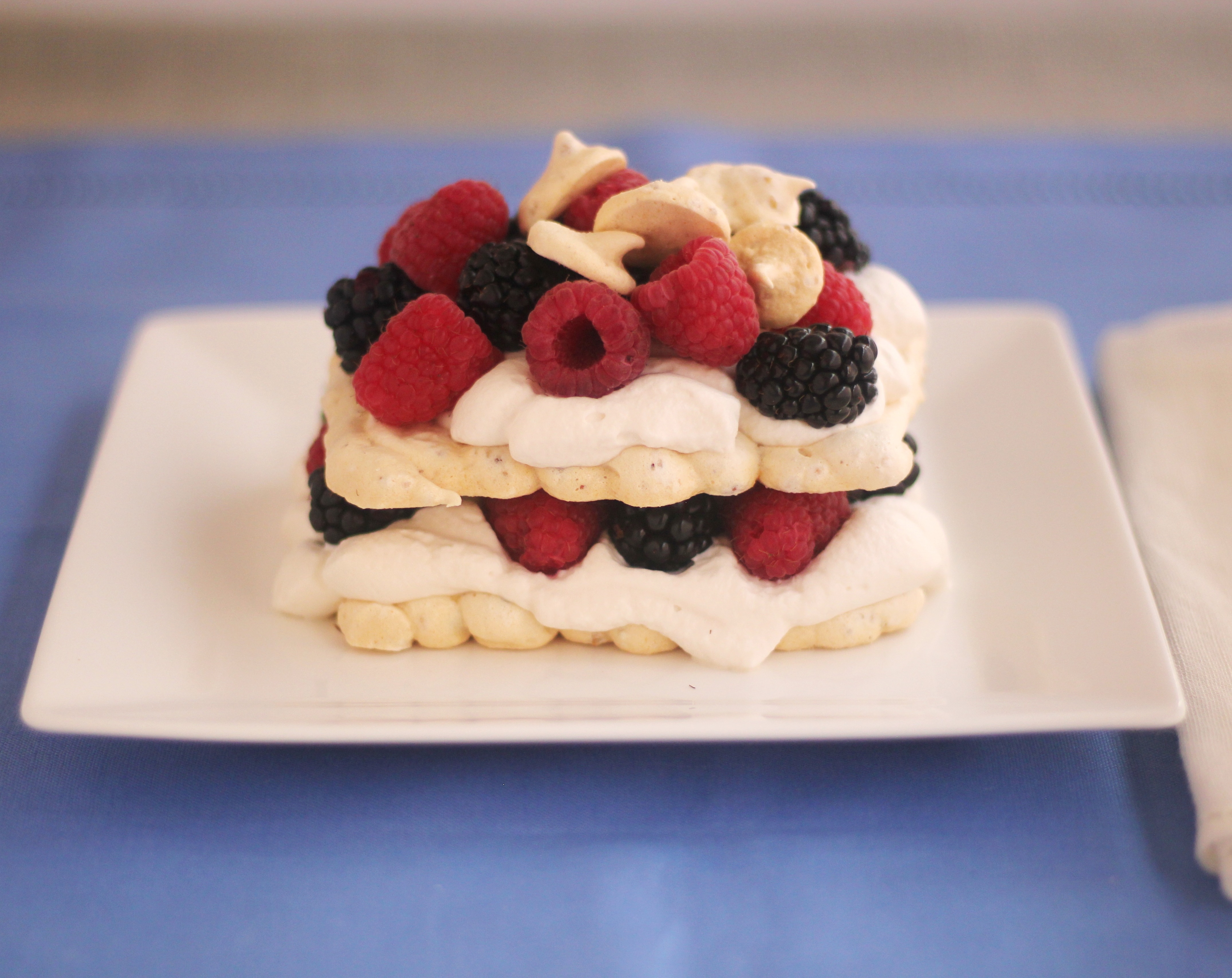 Hazelnut Dacquoise with Chantilly Cream and Berries | Emerils.com