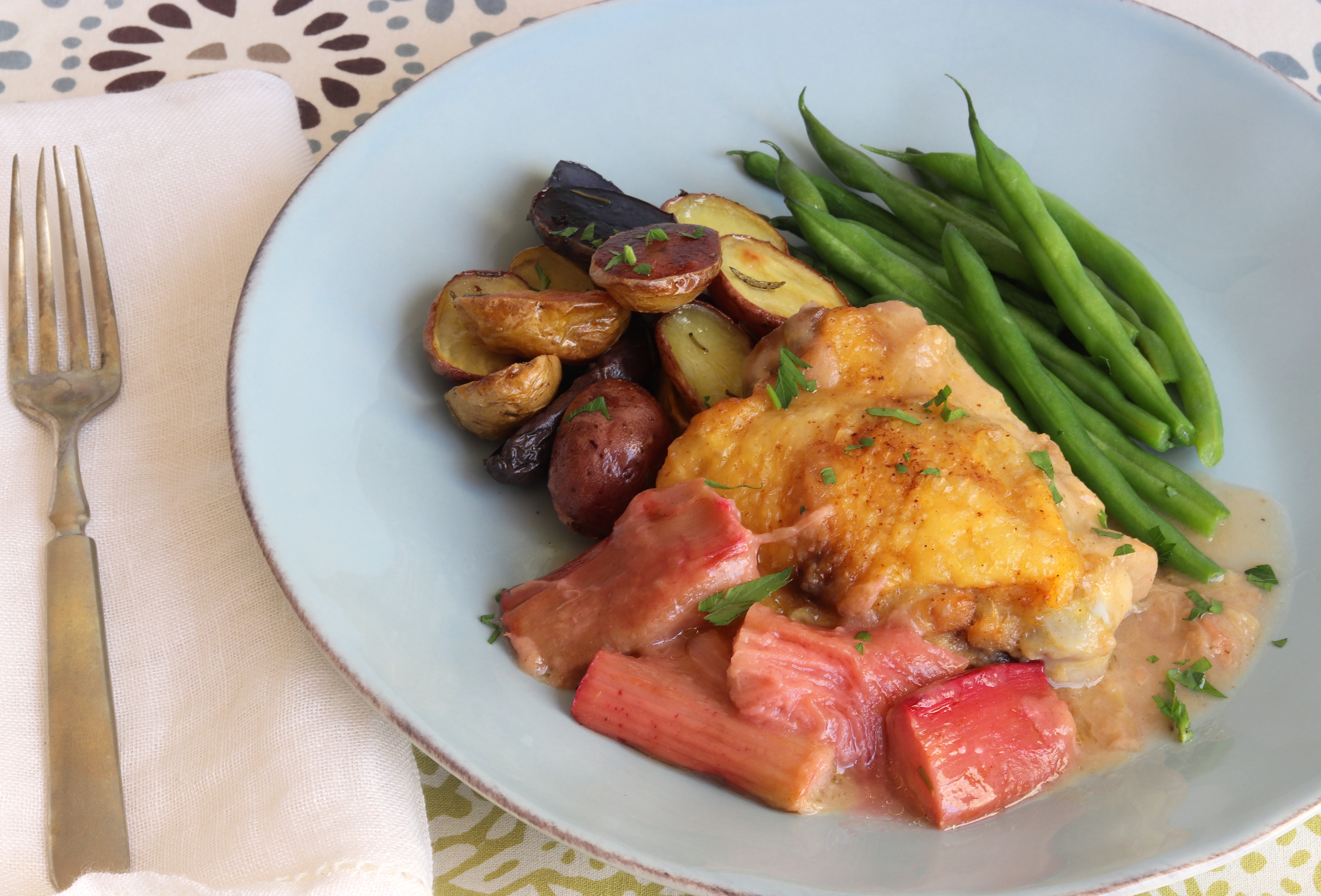 Chicken Smothered In Rhubarb | Emerils.com