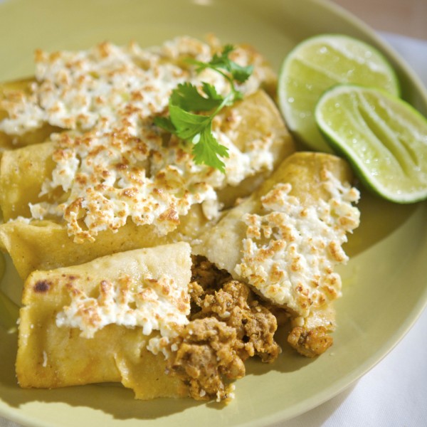 Chorizo, Cheese, And Green Chile Enchiladas