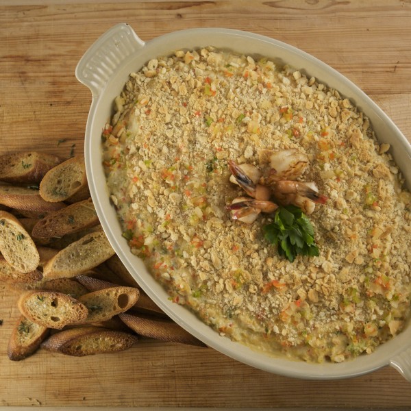 Charlotte's Hot Shrimp Dip With French Bread Croustades | Emerils.com