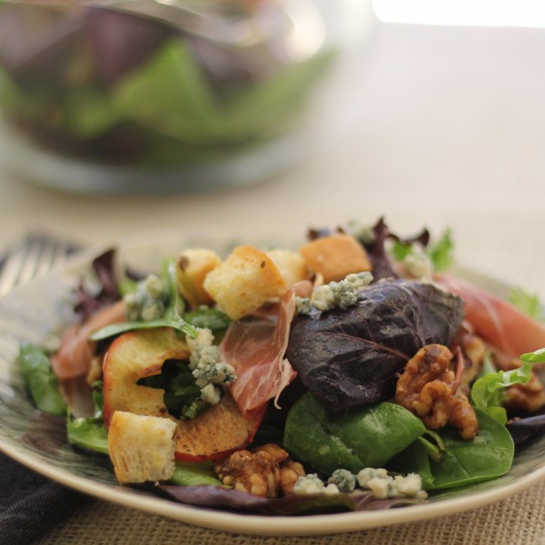Apple Salad With Blue Cheese Croutons And Cider Dressing