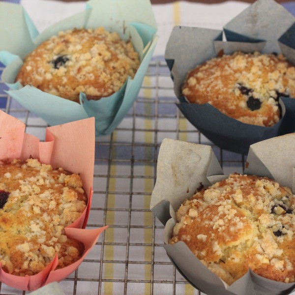 Blueberry Raspberry Muffins With Streusel Topping