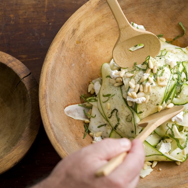 Squash Ribbon Salad With Goat Cheese