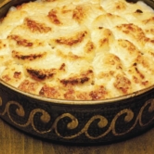 Baked Semolina Gnocchi With Smoked Ham And Green Beans